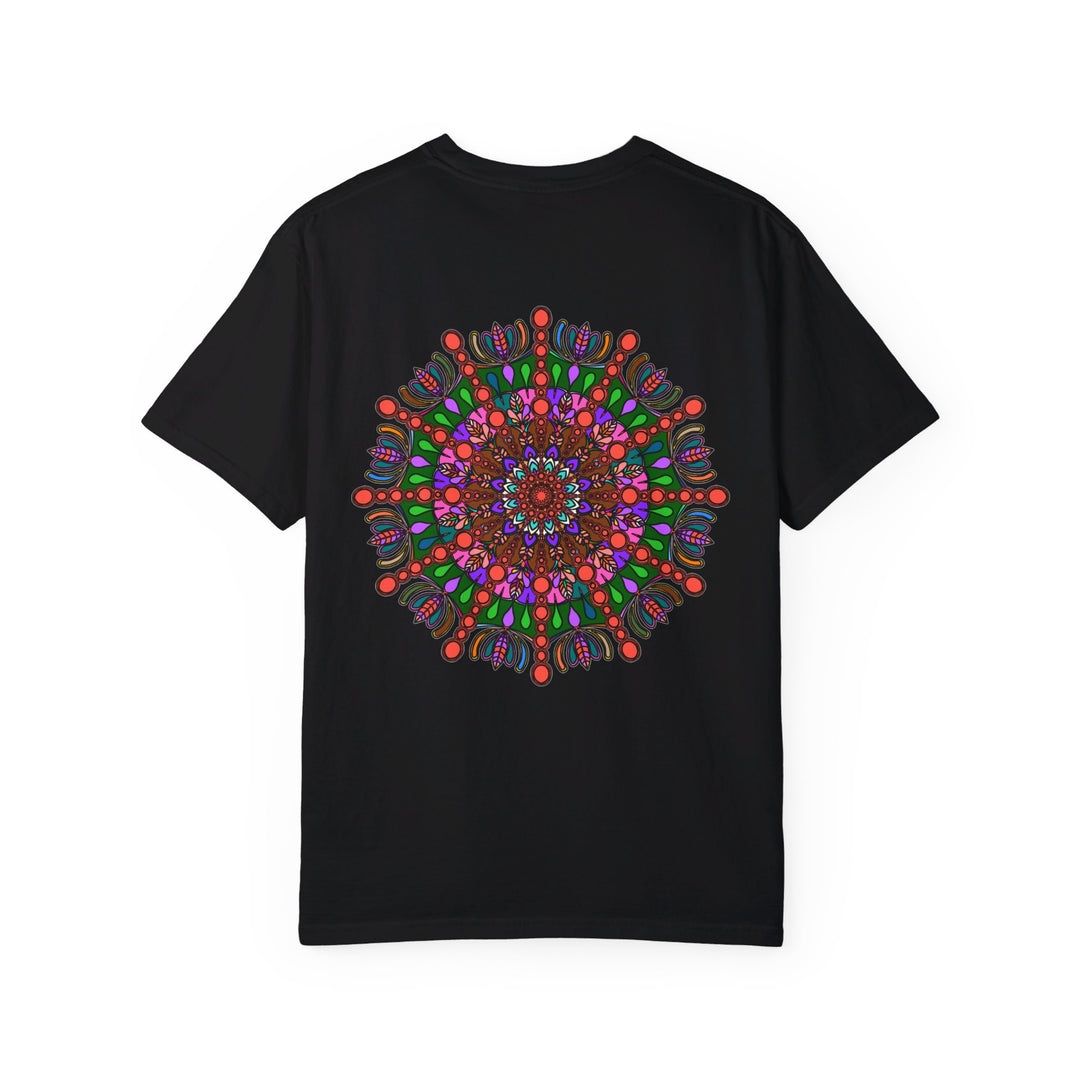 Unisex Mandala T-Shirt made with 100% Ring-Spun Cotton, featuring Hand-Drawn Mandala Art and Garment-Dyed for Extra Comfort