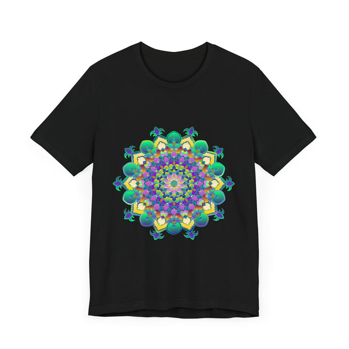 Colorful Mandala Meditation Tee featuring vibrant hues and peaceful design for ultimate relaxation and inner tranquility