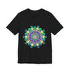 Colorful Mandala Meditation Tee featuring vibrant hues and peaceful design for ultimate relaxation and inner tranquility