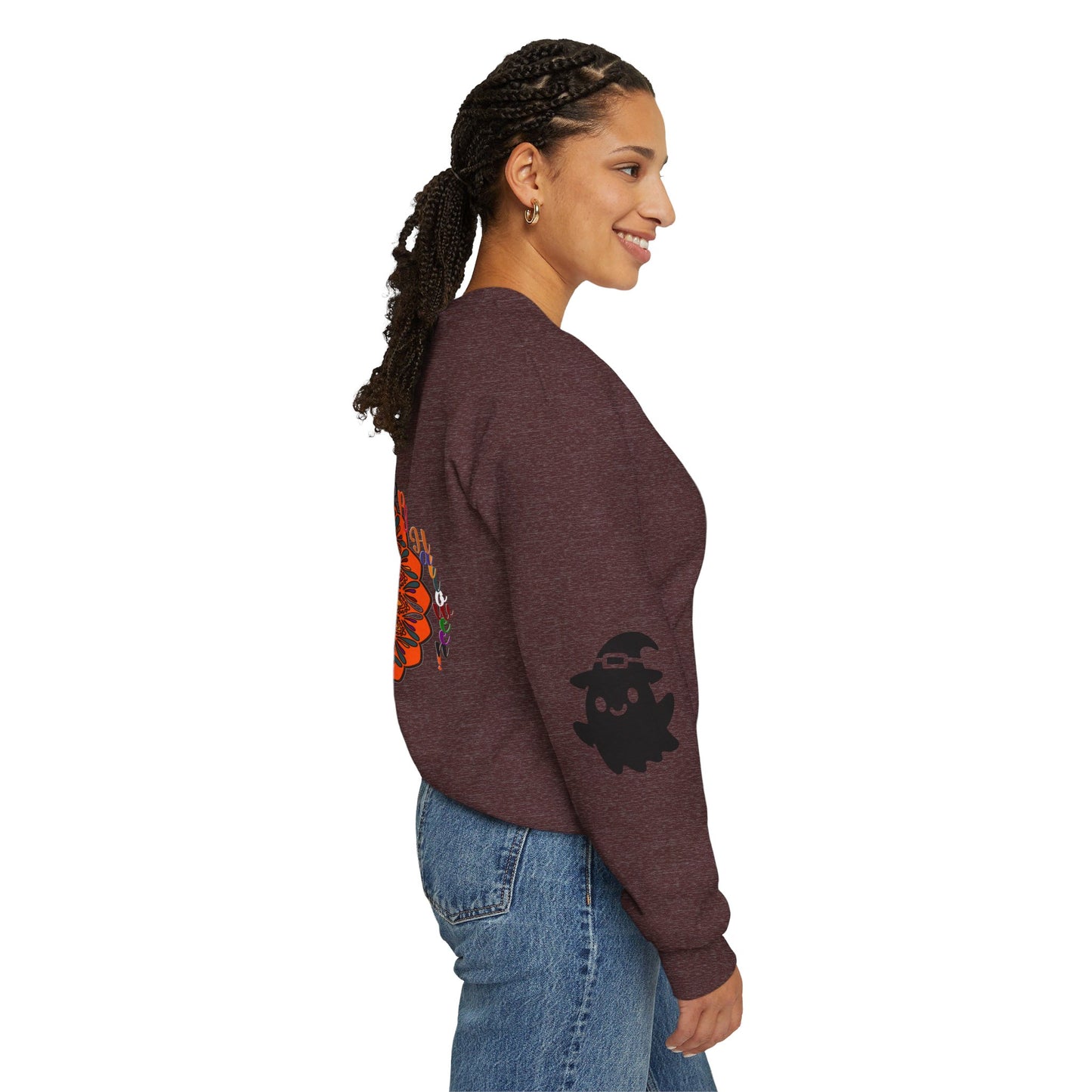 Halloween-themed Unisex Heavy Blend™ Crewneck Sweatshirt with Cute Ghosts, perfect for spooky season