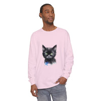 Black Cat Watercolor Unisex T-Shirt featuring a vibrant watercolor design of a black cat on a comfortable, versatile unisex t-shirt