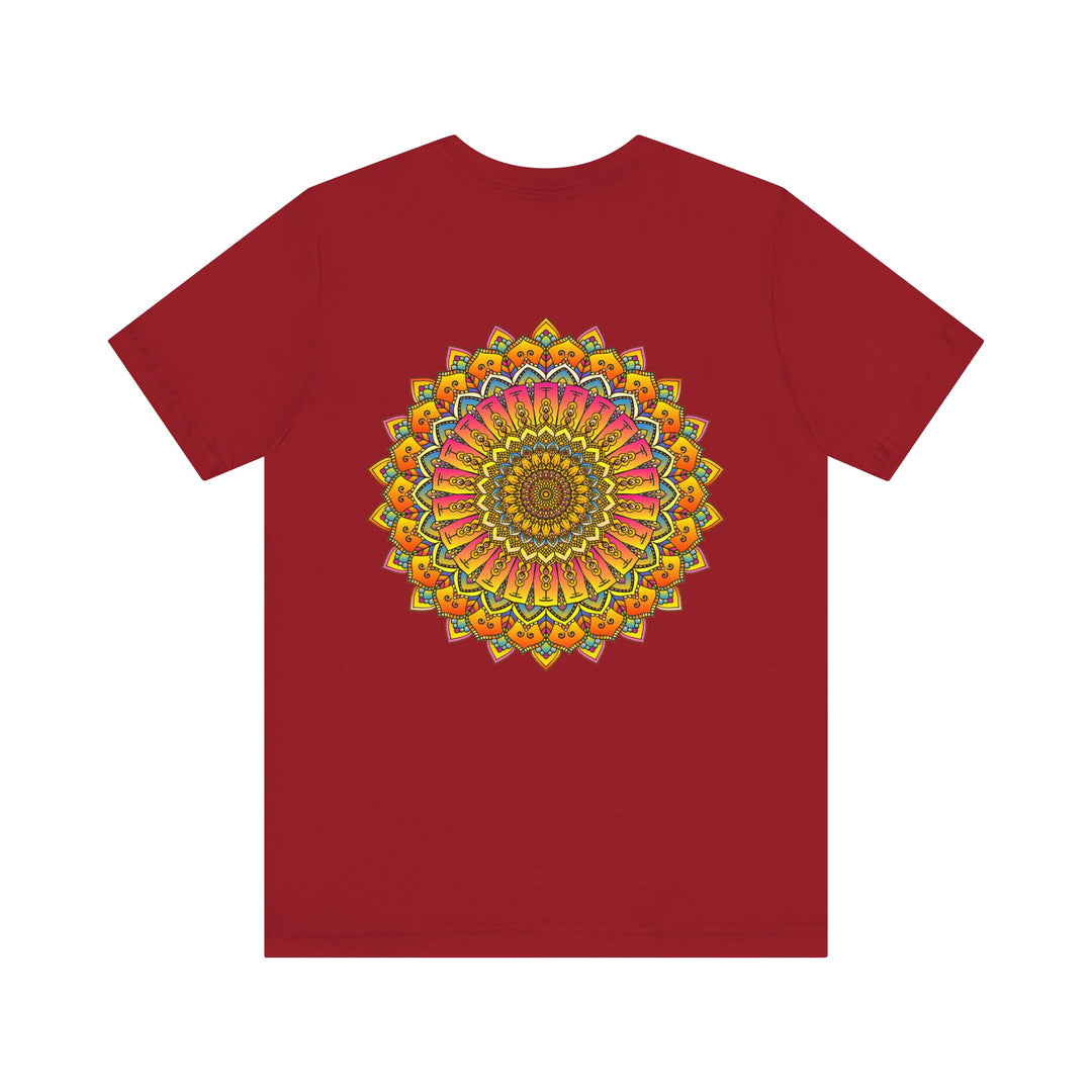 A beautiful and colorful Vibrant Mandala Tee representing spiritual peace and harmony, perfect for those seeking inner tranquility and balance