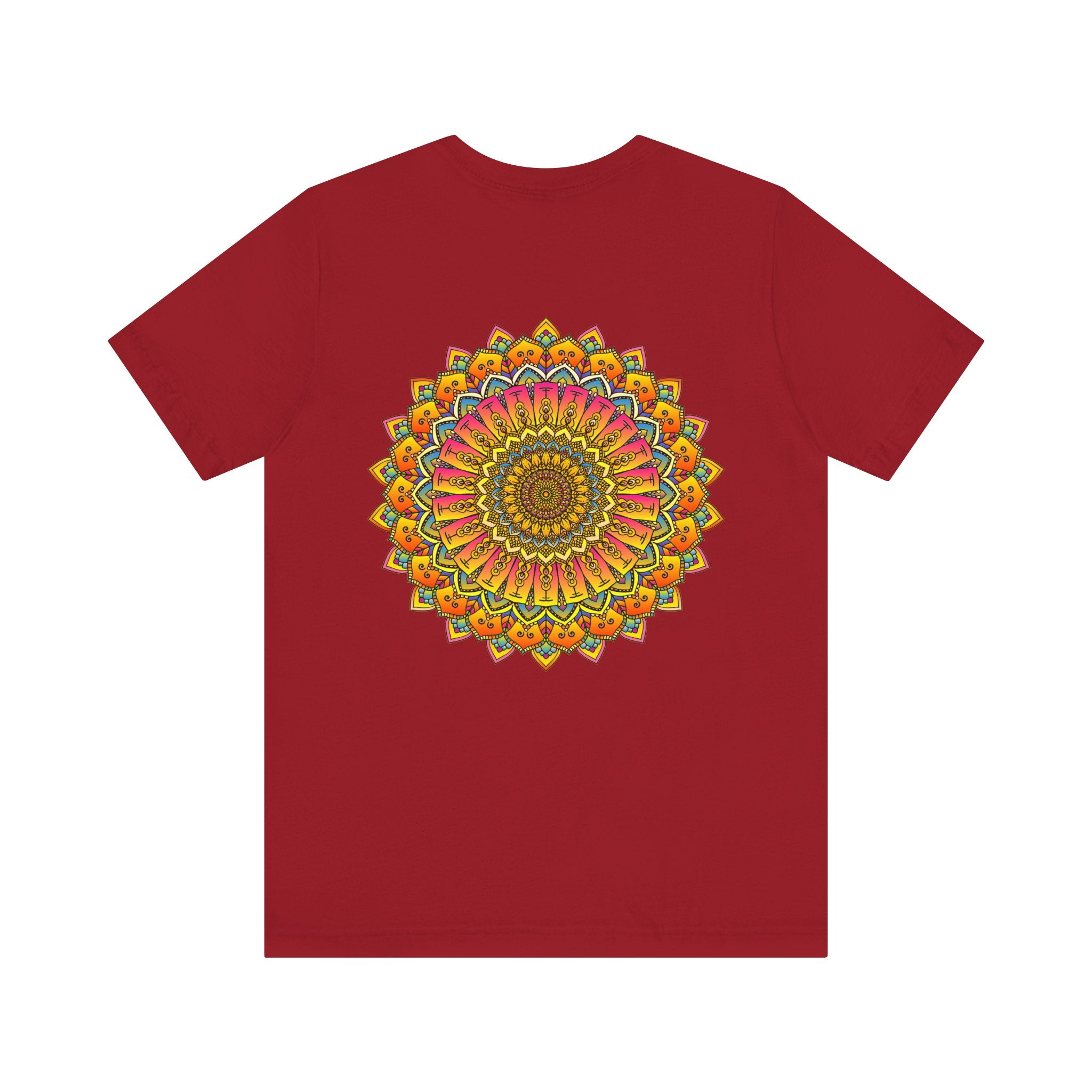 A beautiful and colorful Vibrant Mandala Tee representing spiritual peace and harmony, perfect for those seeking inner tranquility and balance