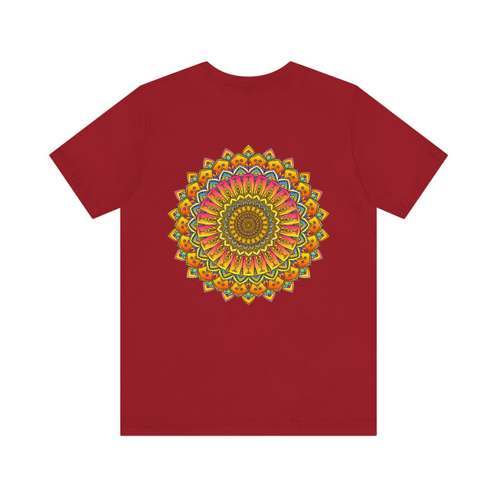 A beautiful and colorful Vibrant Mandala Tee representing spiritual peace and harmony, perfect for those seeking inner tranquility and balance