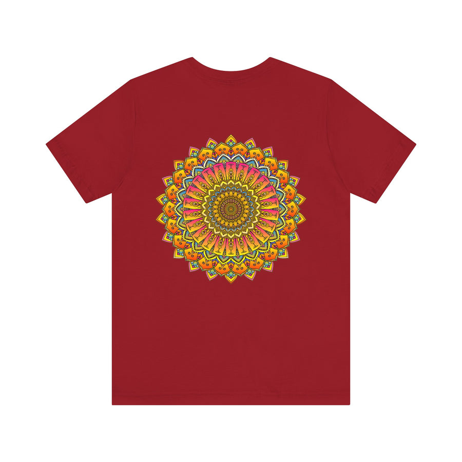A beautiful and colorful Vibrant Mandala Tee representing spiritual peace and harmony, perfect for those seeking inner tranquility and balance