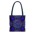 Kaleidoscope Mandala Tote Bag — Vibrant Neon Floral Pattern