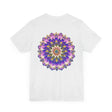 Beautiful mandala t-shirt with intricate design representing spiritual peace and harmony, perfect for yoga and meditation