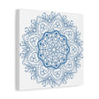 Beautiful handmade steel blue mandala design wall art on matte canvas