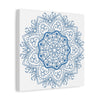 Beautiful handmade steel blue mandala design wall art on matte canvas