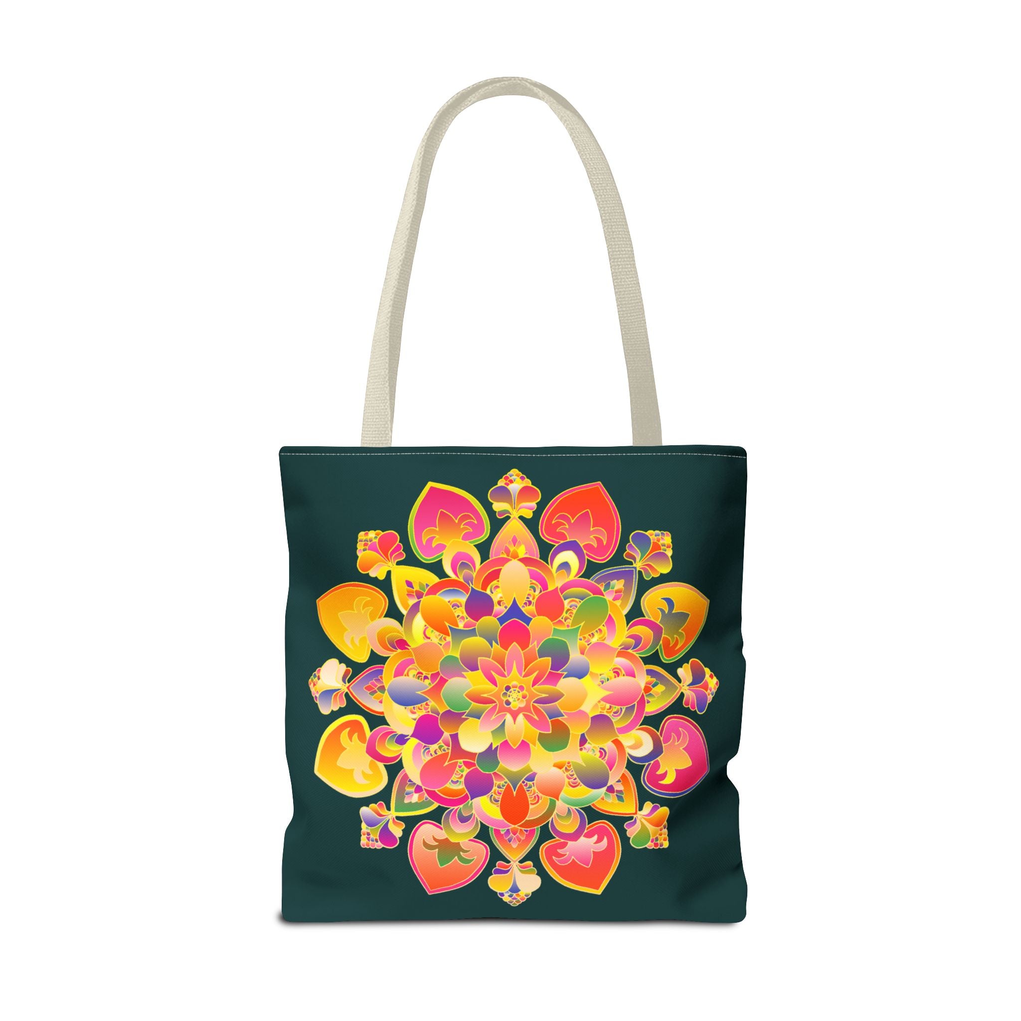 Beautiful Mandala Lotus Tote Bag with vibrant colors and intricate design