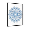Mandala Handmade Art - Stunning Steel Blue Mandala Design Wall Art on Gallery Canvas Wraps, Vertical Frame - Perfect for Adding a Touch of Bohemian Elegance to Your Home Decor