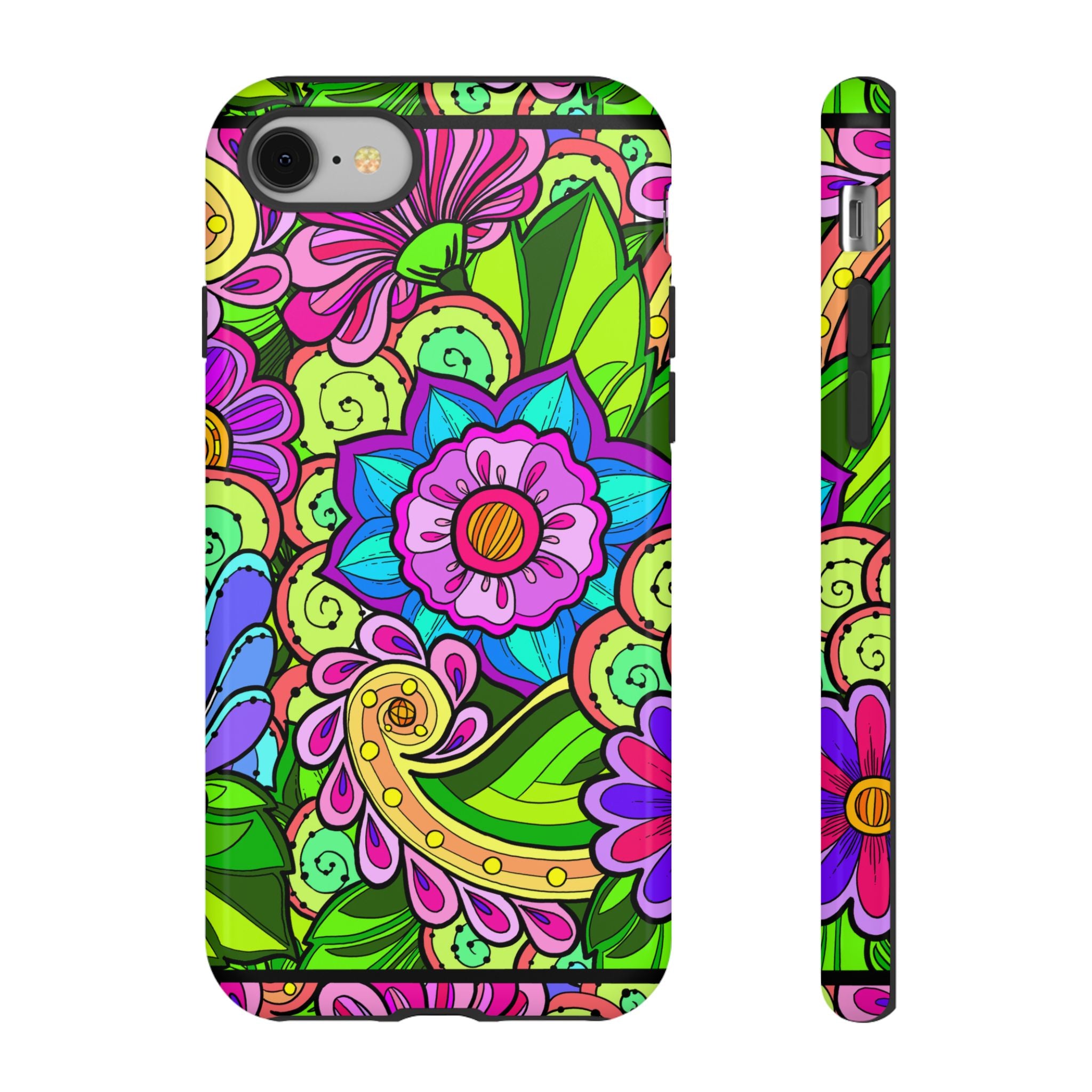 Colorful Floral iPhone & Google Pixel Case - Tough Cases with Vibrant Flower Design