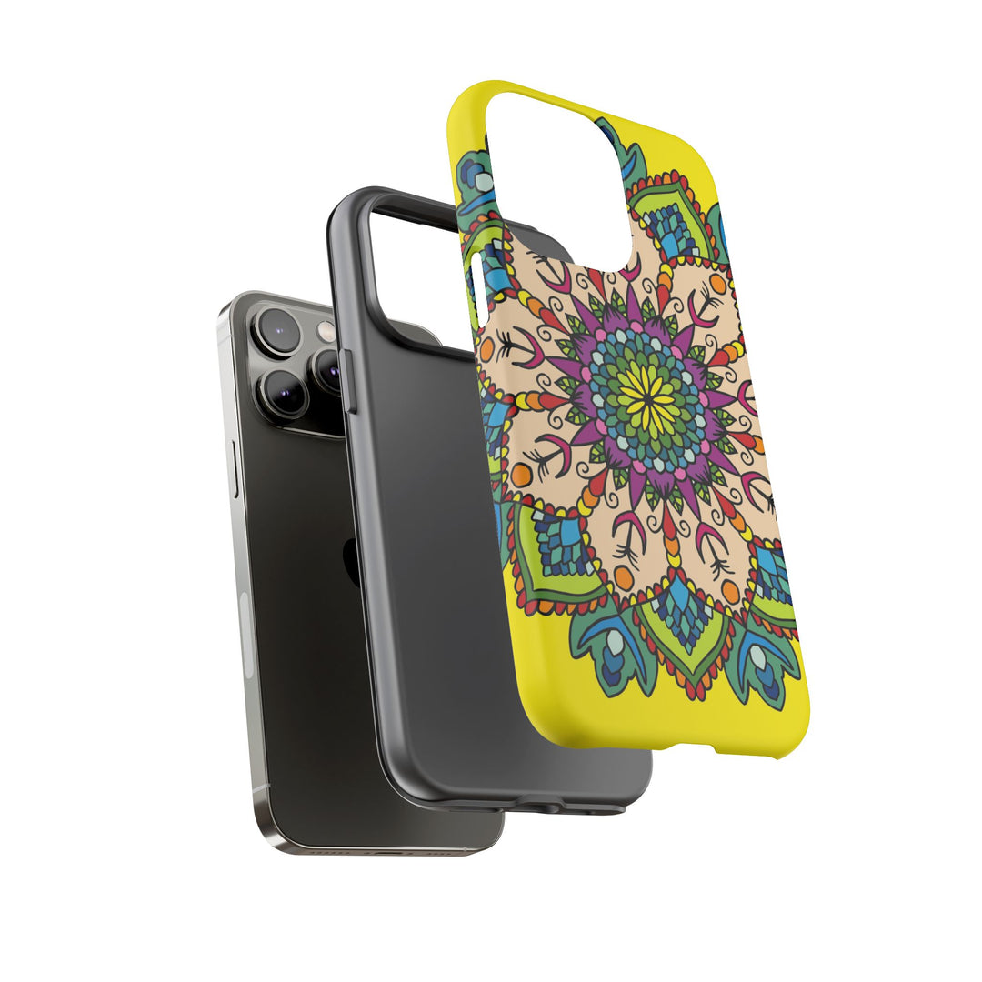 Intricate Floral Yellow Phone Case for Bold Protection and Style