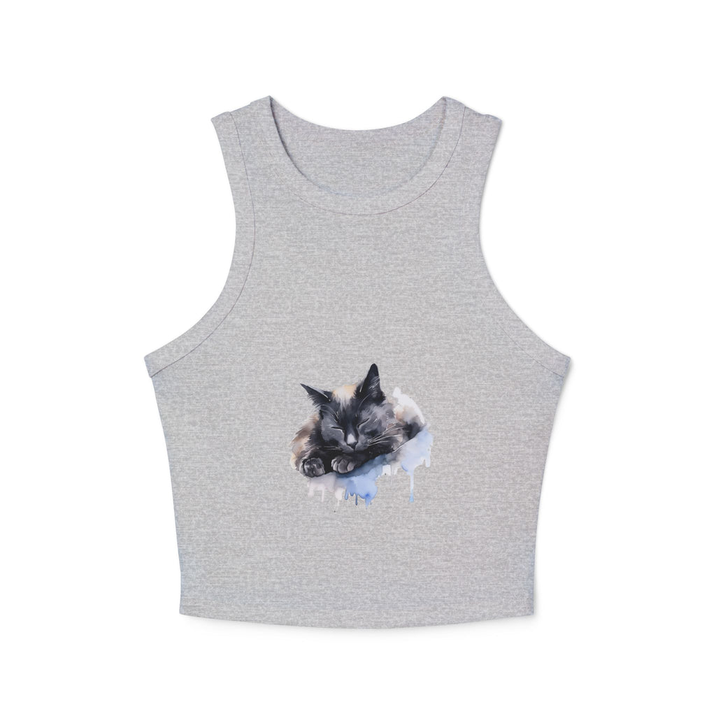 Cozy Cat Racerback Tank with Original Artistic Design