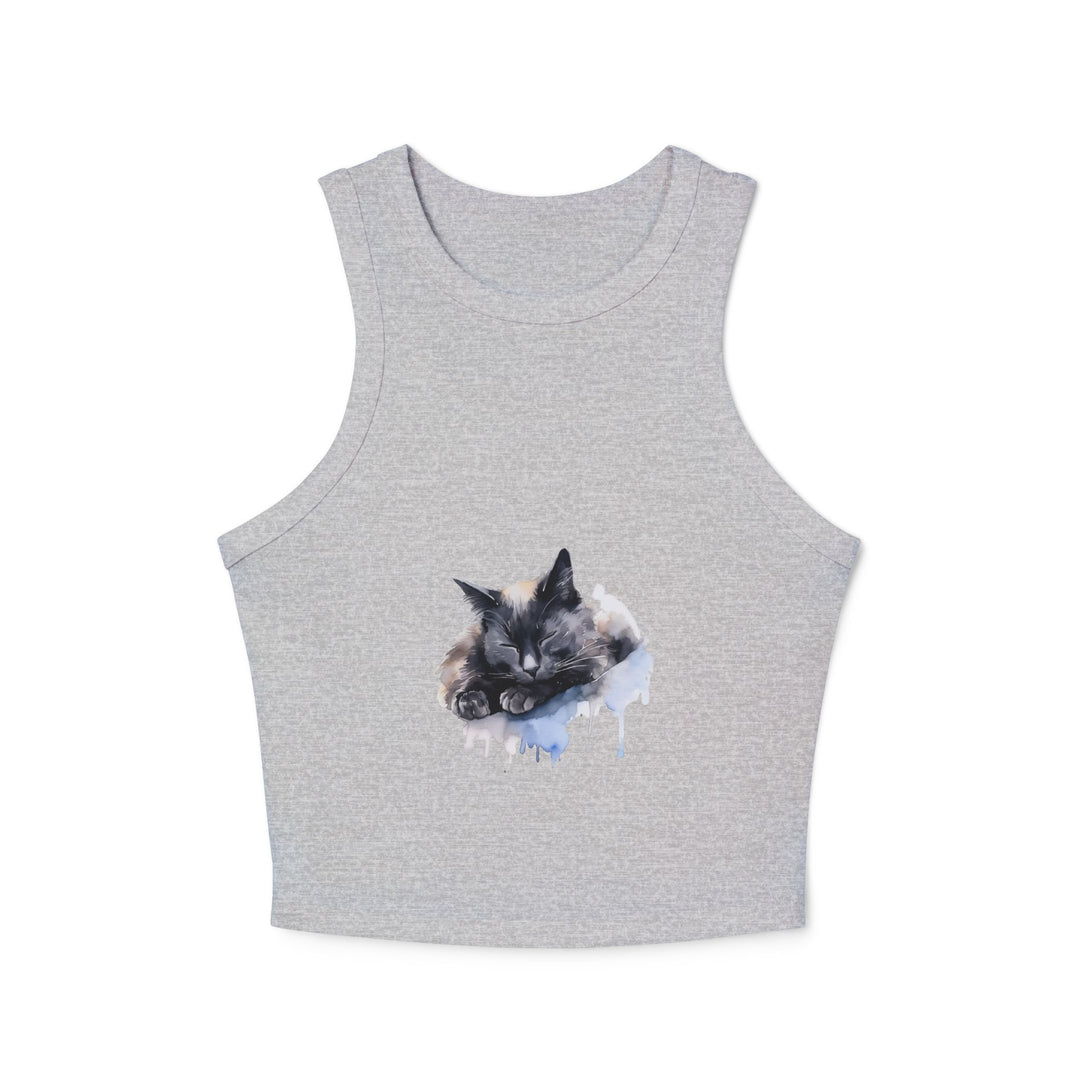 Cozy Cat Racerback Tank with Original Artistic Design