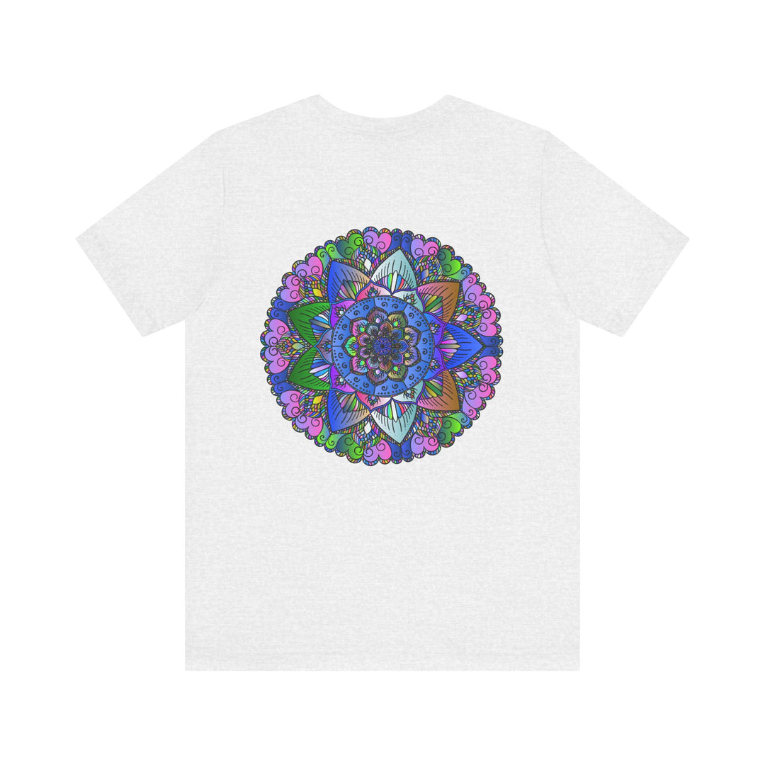 Vibrant Mandala T-Shirt with Spiritual Peace design, perfect for spreading positivity and inner harmony, available in multiple sizes and colors