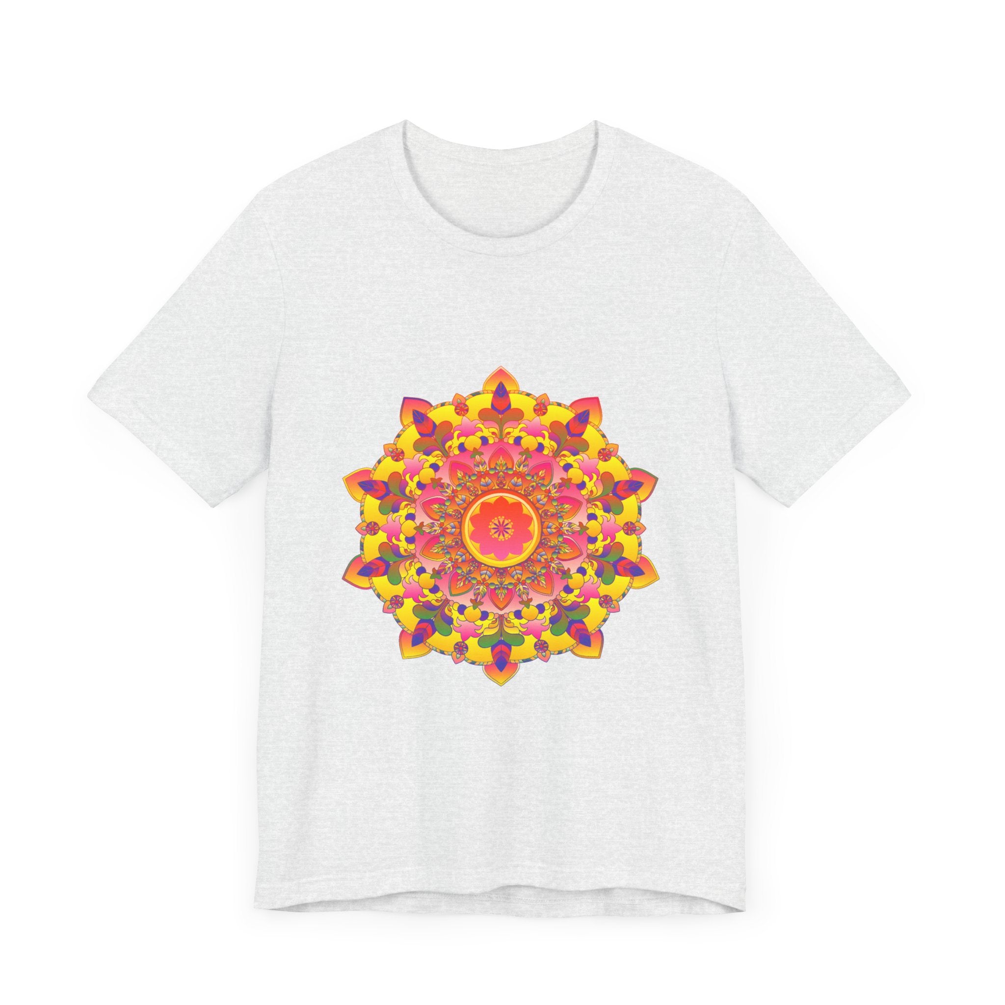 Vibrant Mandala Tee featuring intricate spiritual art design in bold colors