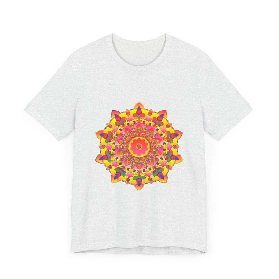 Vibrant Mandala Tee featuring intricate spiritual art design in bold colors