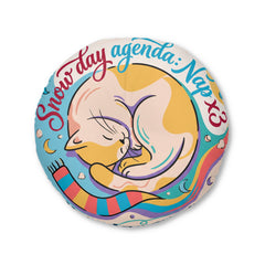 Cozy Snow Cat Floor Pillow