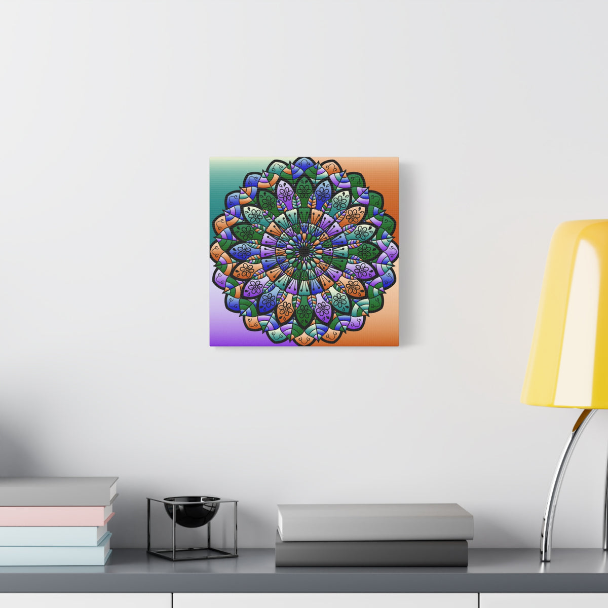 Colorful Mandala Wall Canvas — Stretched Matte Art