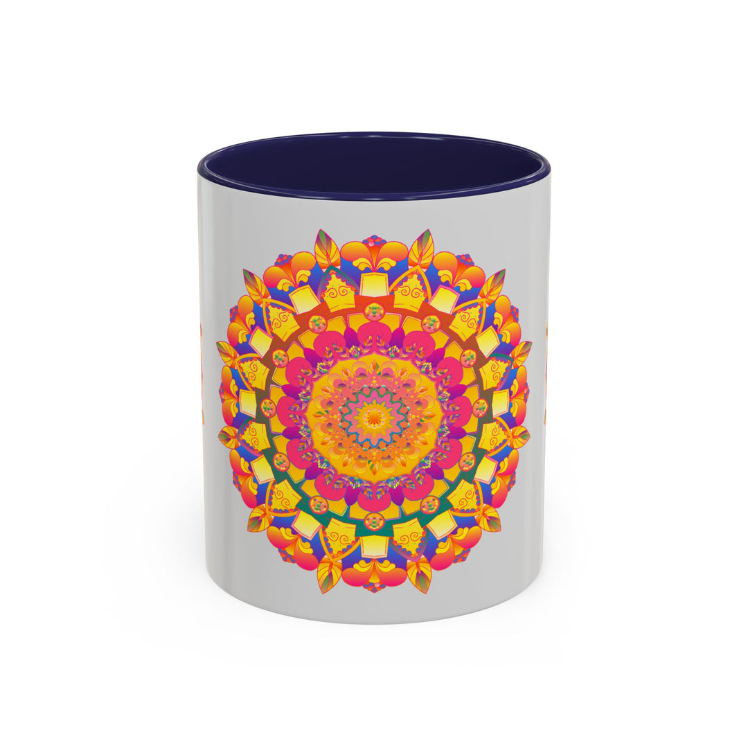 Colorful Mandala Design on Grey Mug