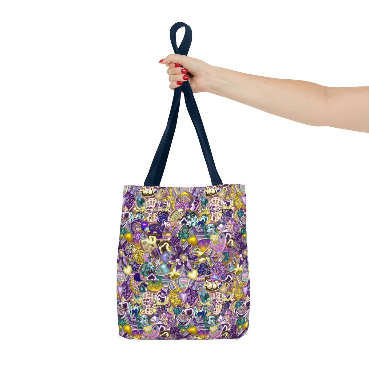 Colorful Purple Floral Pattern Tote Bag