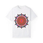 Unisex Mandala T-Shirt made from 100% Ring-Spun Cotton with Hand-Drawn Mandala Art, Garment-Dyed for Extra Comfort