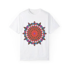 Unisex Mandala T-Shirt made from 100% Ring-Spun Cotton with Hand-Drawn Mandala Art, Garment-Dyed for Extra Comfort