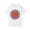 Unisex Mandala T-Shirt made from 100% Ring-Spun Cotton with Hand-Drawn Mandala Art, Garment-Dyed for Extra Comfort