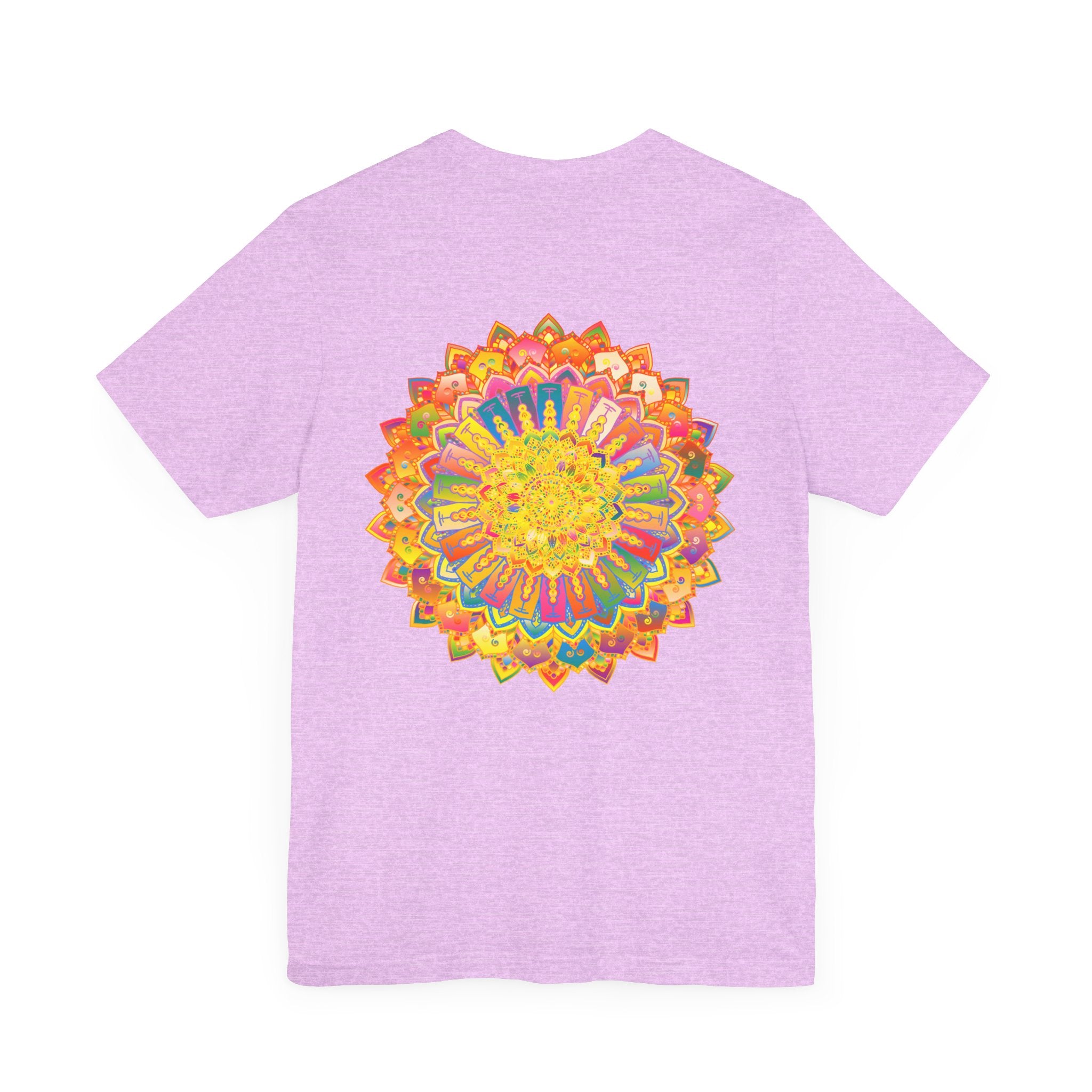 Vibrant Mandala Tee featuring intricate spiritual design for peace and harmony