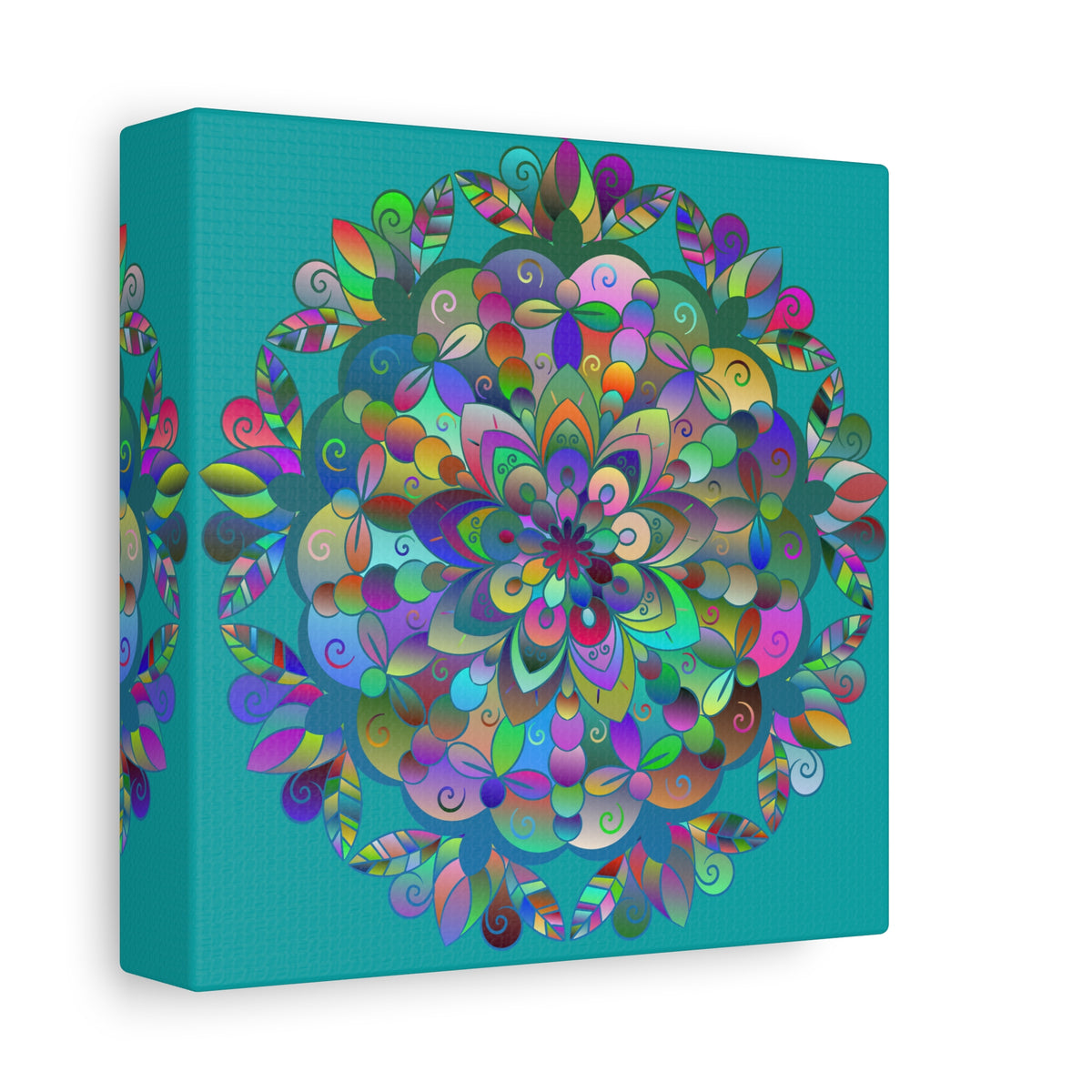 Colorful Floral Mandala Matte Canvas Wall Art — Stretched 1.25"