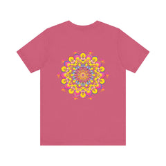 A vibrant and colorful Mandala Tee, featuring intricate patterns symbolizing spiritual peace and harmony in a stylish and comfortable t-shirt design for men and women