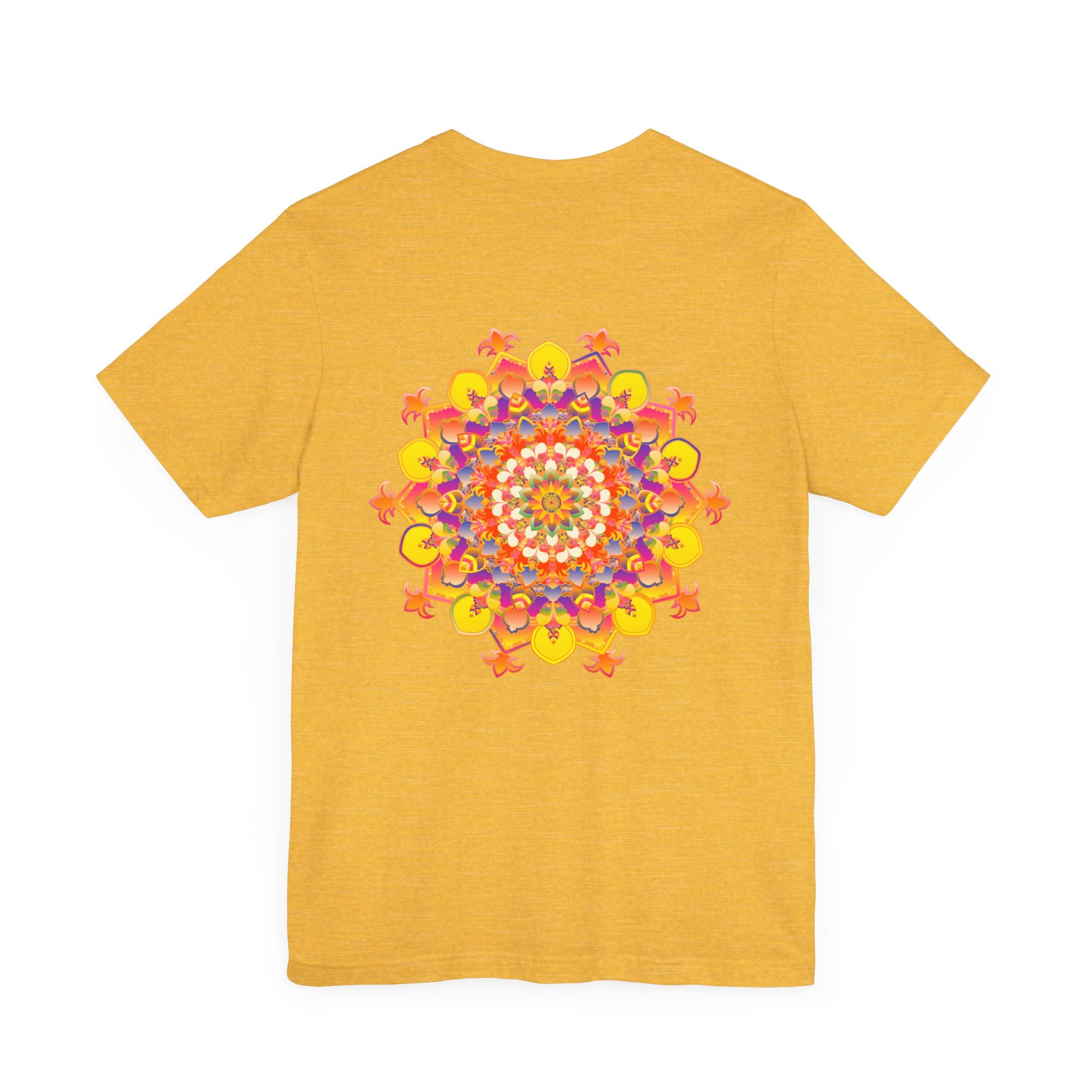 The back view of the Vibrant Mandala Tee, featuring a larger mandala design for balance and unity