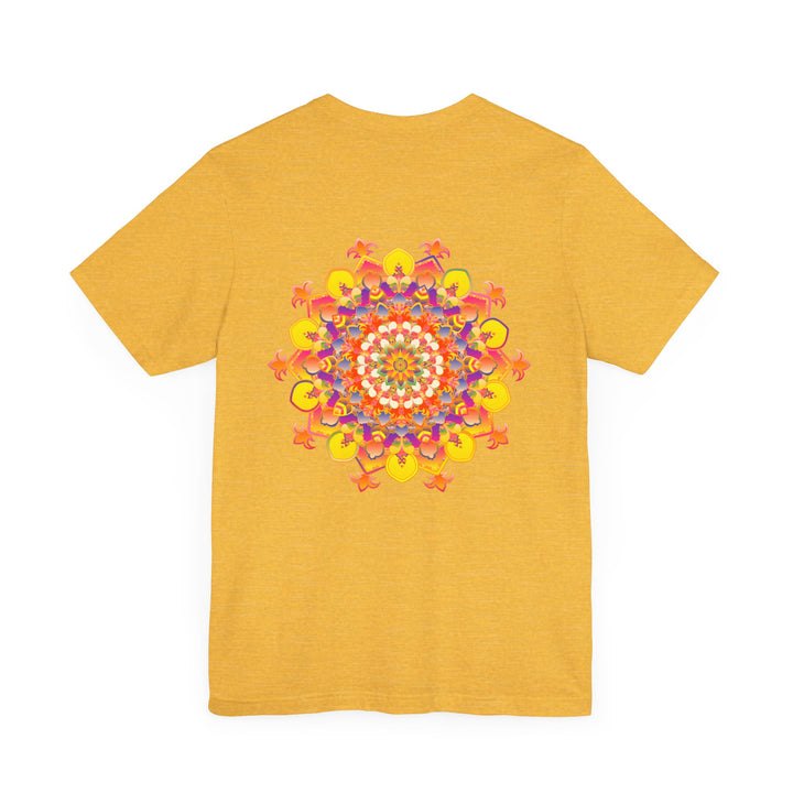 The back view of the Vibrant Mandala Tee, featuring a larger mandala design for balance and unity