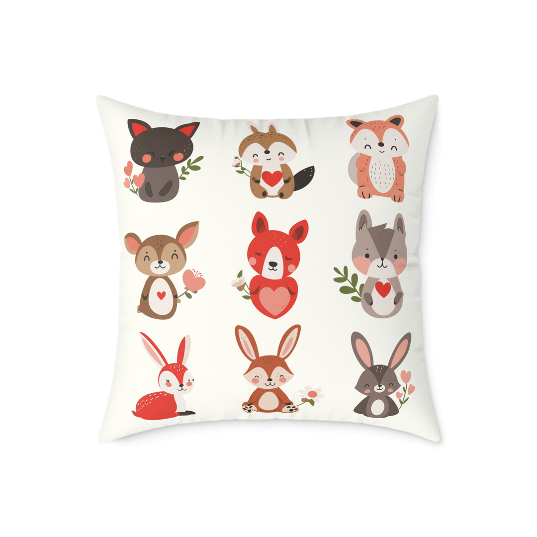 Whimsical Animal Print Pillow, Cozy Home Décor, Gift for Animal Lovers, Nursery Accent, Cute Throw Pillow, Seasonal Decoration