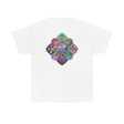 Colorful mandala art design printed on a comfortable unisex heavy cotton t-shirt for yoga and mindfulness enthusiasts