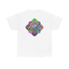 Colorful mandala art design printed on a comfortable unisex heavy cotton t-shirt for yoga and mindfulness enthusiasts