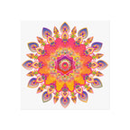 Vibrant Floral Mandala Fine Art Poster — Boho Wall Decor for Living Room & Meditation
