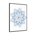 Beautiful steel blue mandala design handmade art on gallery canvas wraps