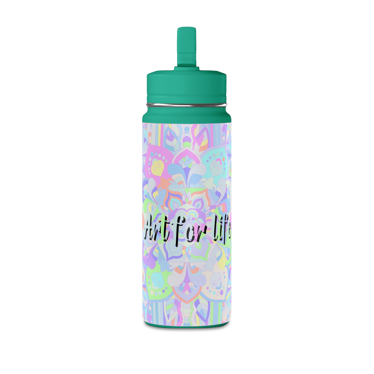 Pastel Floral Mini Water Bottle — "Art for Life" 20oz
