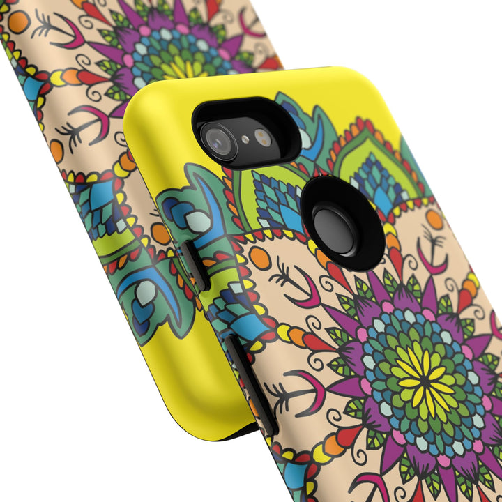 Intricate Floral Yellow Phone Case for Bold Protection and Style