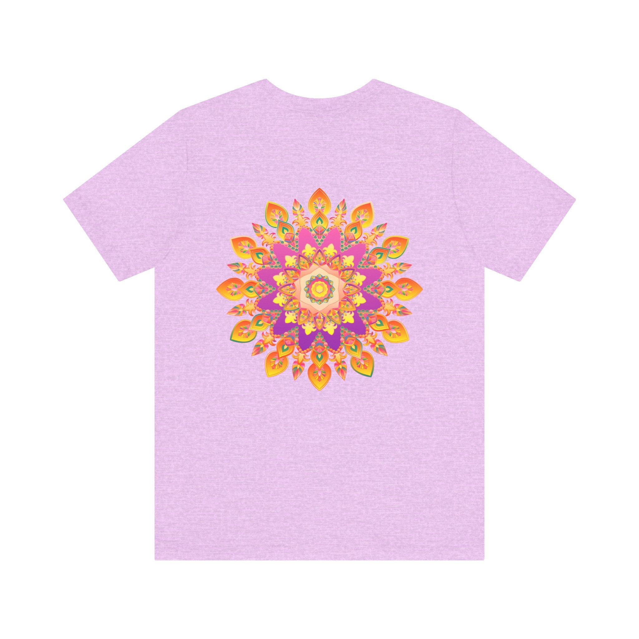 Vibrant Mandala T-Shirt - Peace & Harmony: A colorful, intricately designed shirt featuring a mandala pattern symbolizing peace and harmony, perfect for adding a pop of color to your wardrobe