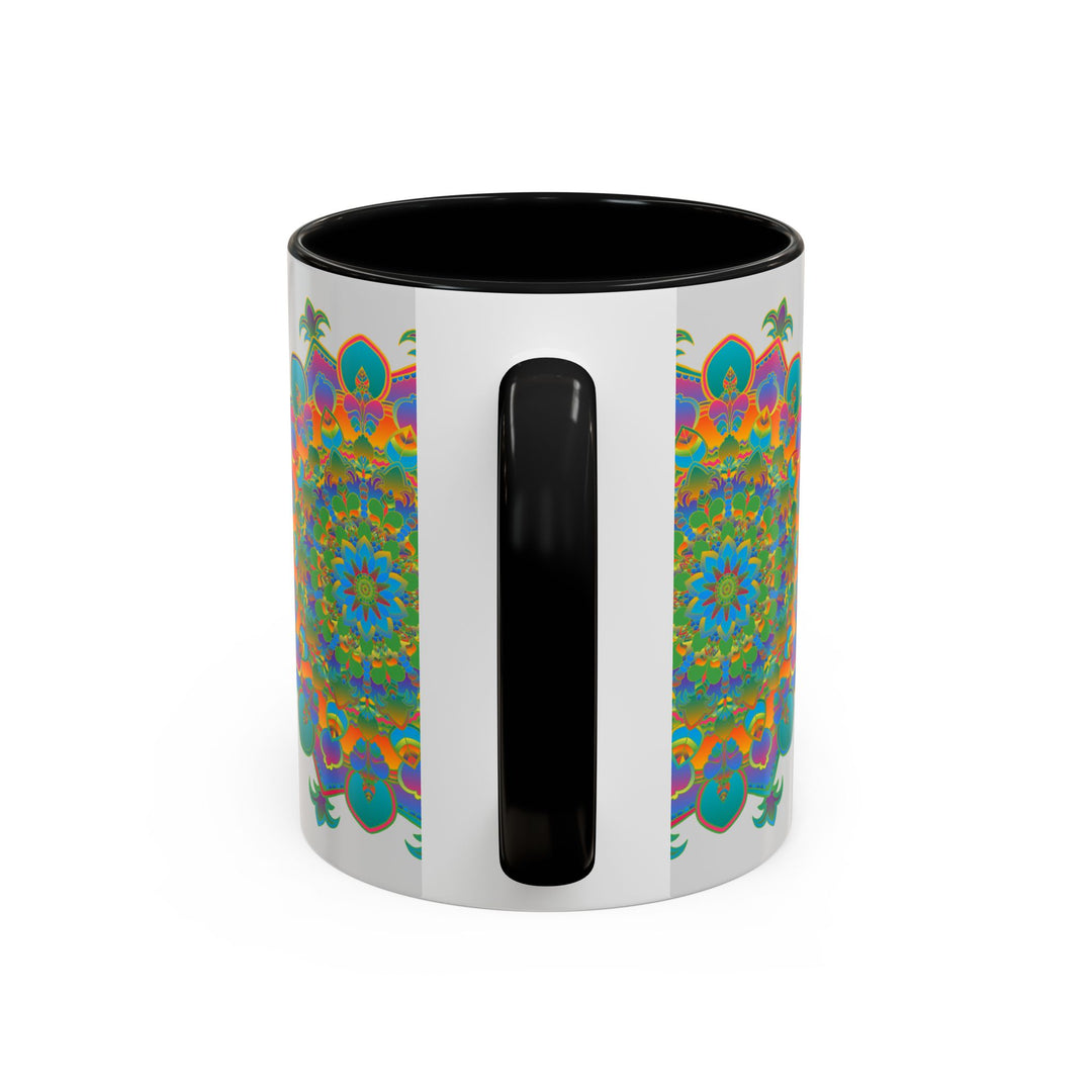 Beautiful Mandala Art Mug with intricate, colorful design and fine details