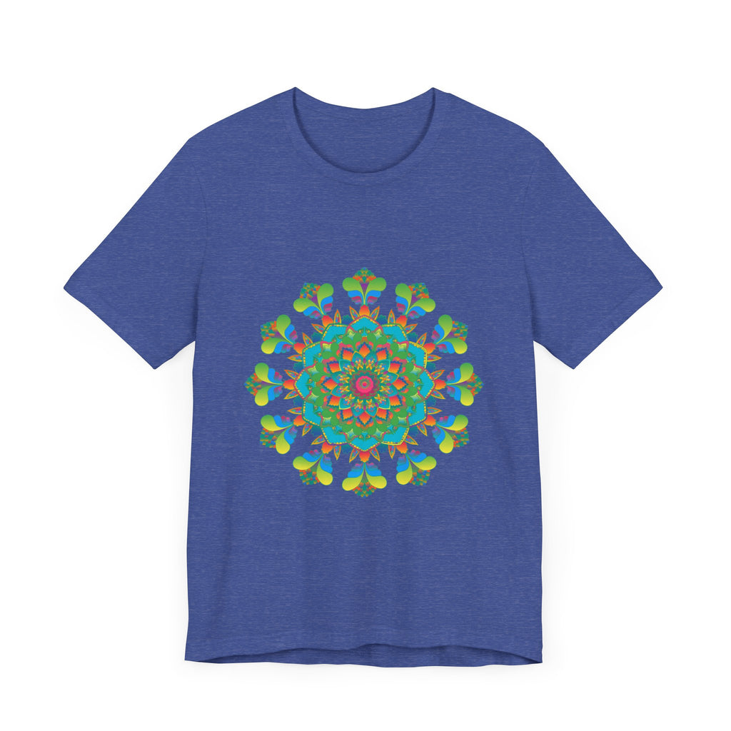 Vibrant and colorful Psychedelic Mandala Tie Dye T-Shirt on display