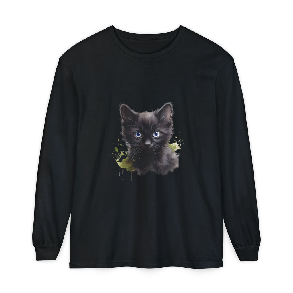 Mystische schwarze Katze – Langarm-T-Shirt