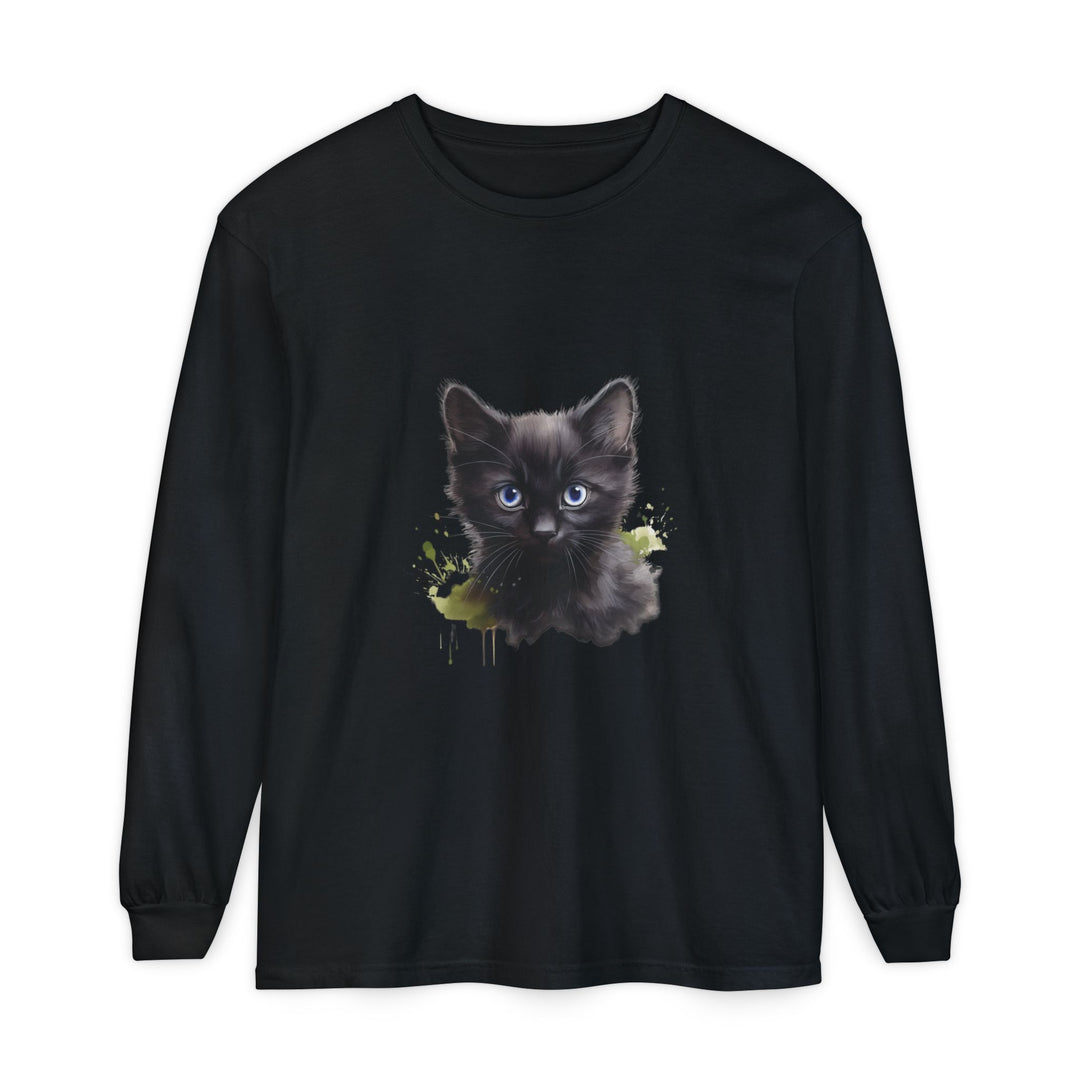 Mystische schwarze Katze – Langarm-T-Shirt