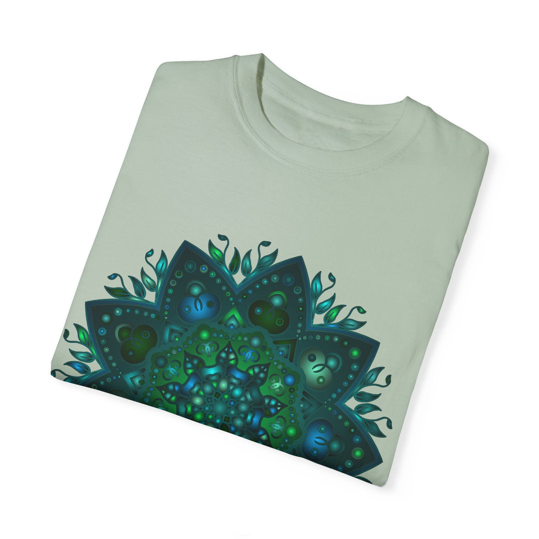 Intricate mandala design t-shirt, hand-drawn and perfect for both men and women