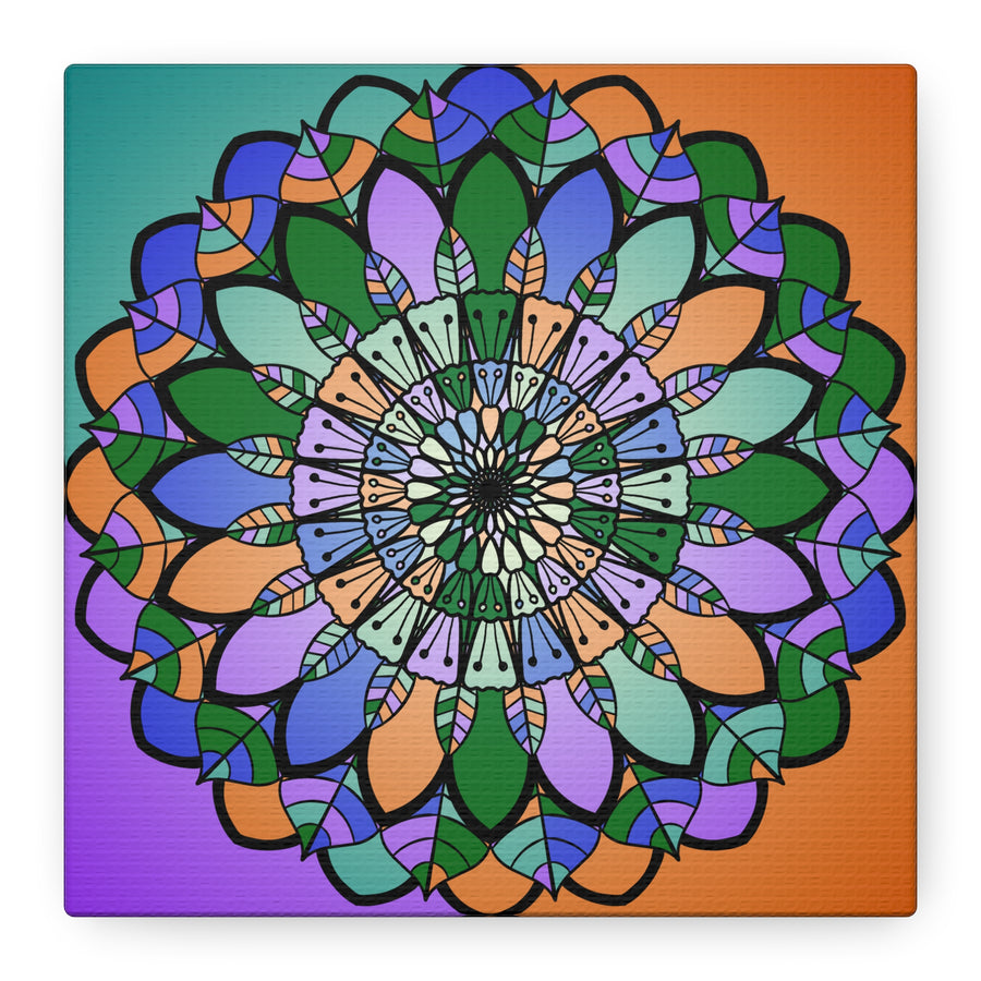 Arte da parete su tela opaca con Mandala Floreale