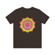 A colorful and intricate mandala design adorns this vibrant tee, symbolizing spiritual peace and harmony in a stylish and comfortable way