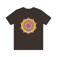 A colorful and intricate mandala design adorns this vibrant tee, symbolizing spiritual peace and harmony in a stylish and comfortable way